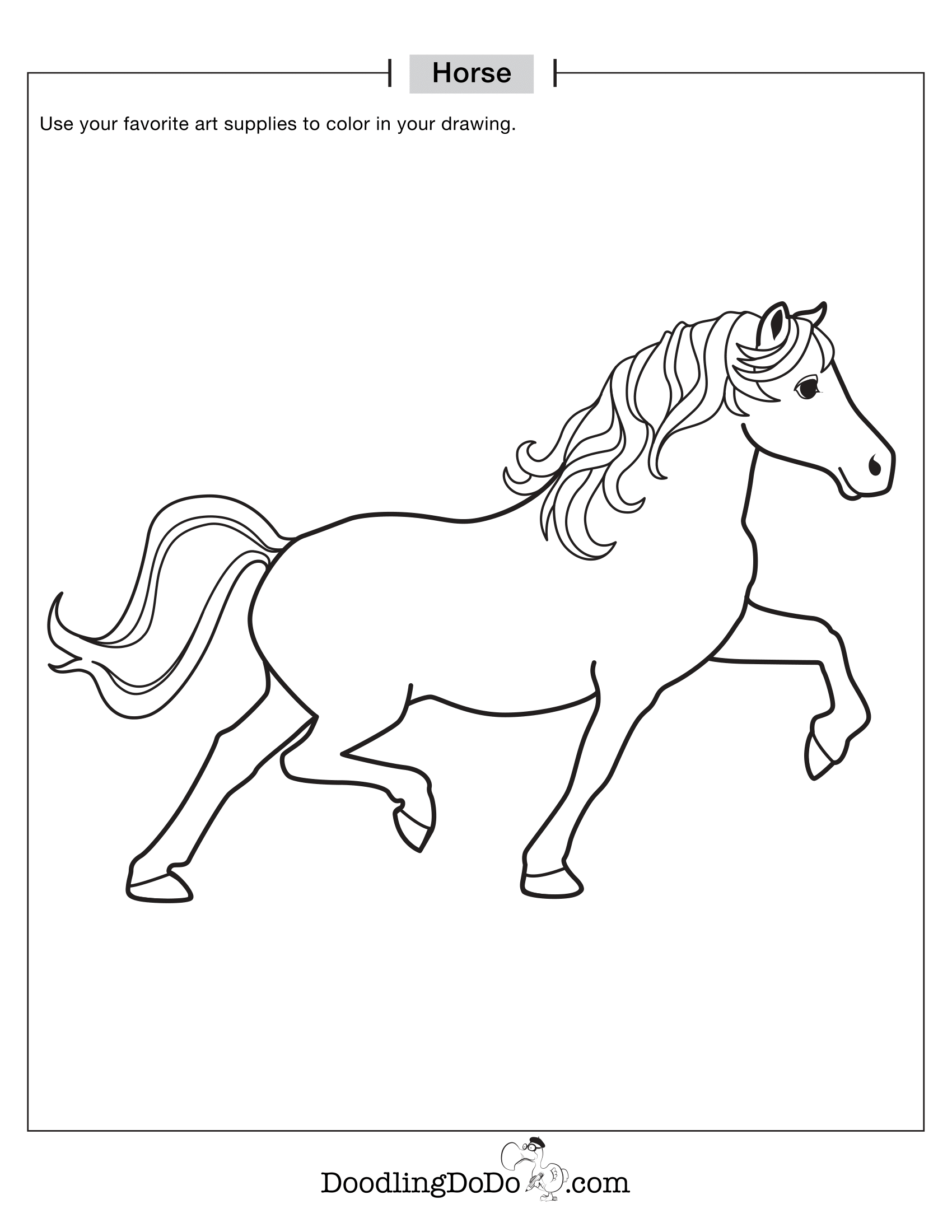 Animals Horse Coloring Worksheet