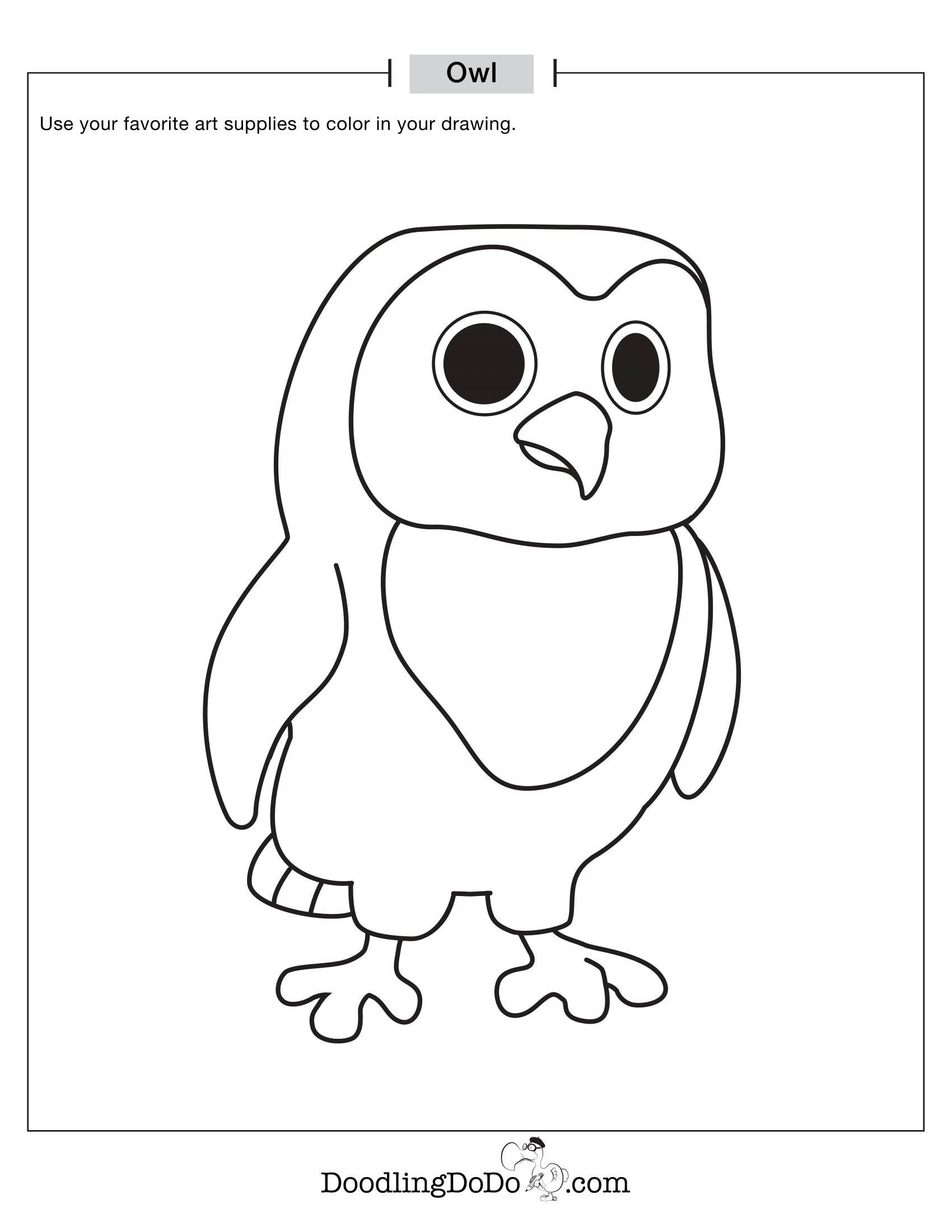 Animals Owl Coloring Worksheet