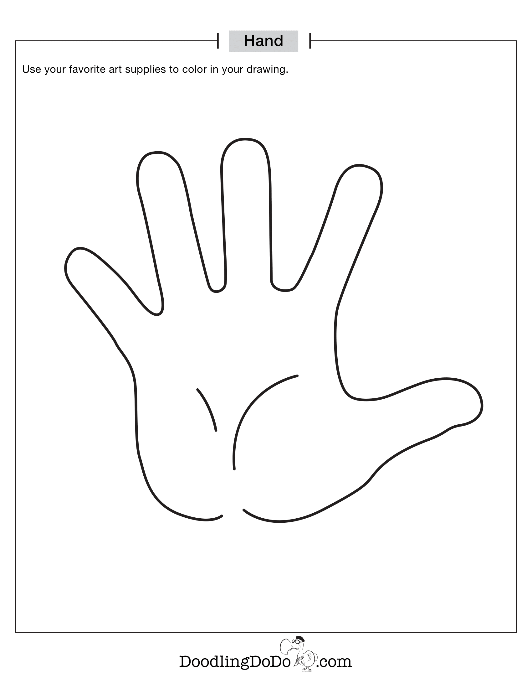 Body Hand Coloring Worksheet