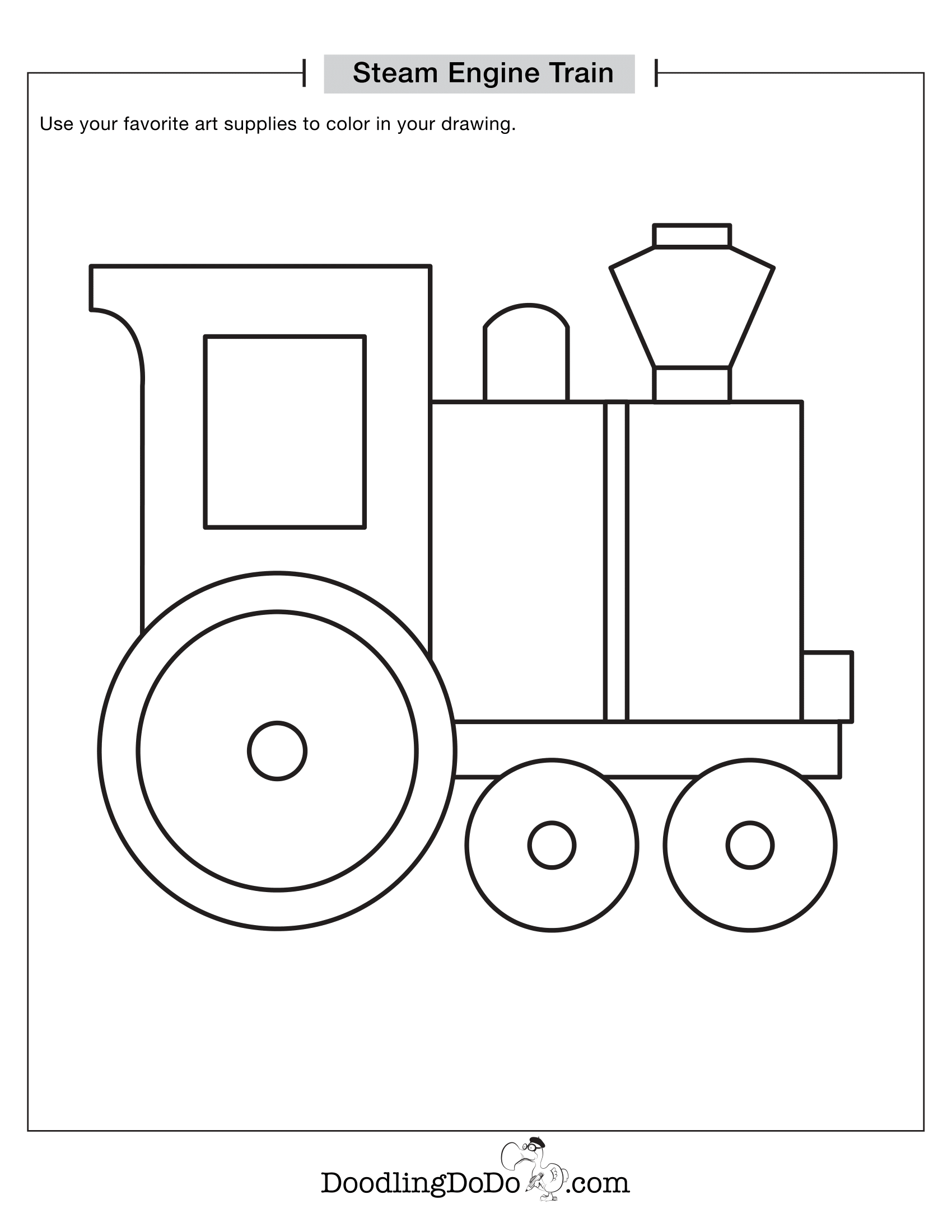 City Steamengine Coloring Worksheet