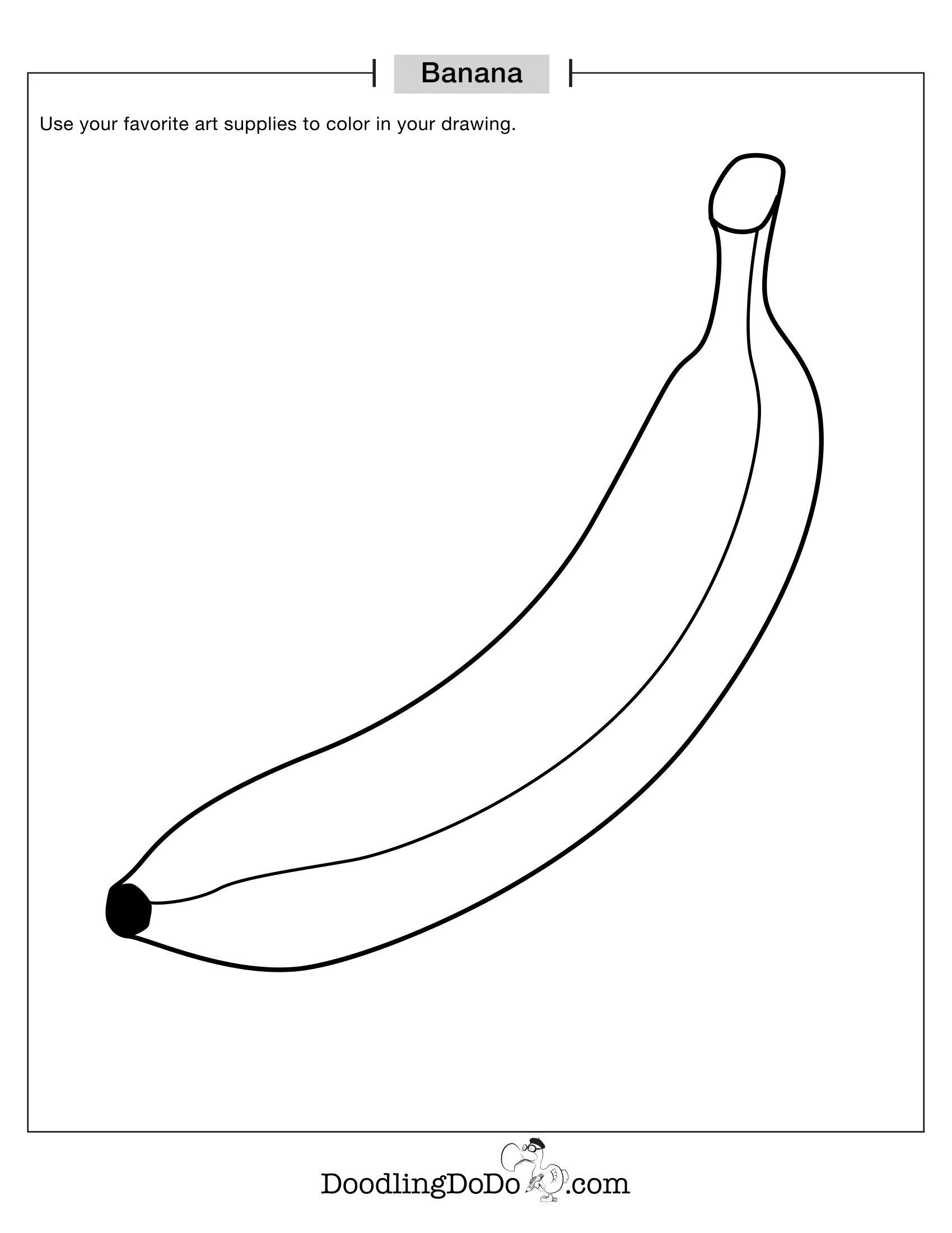 Food Banana Coloring Worksheet