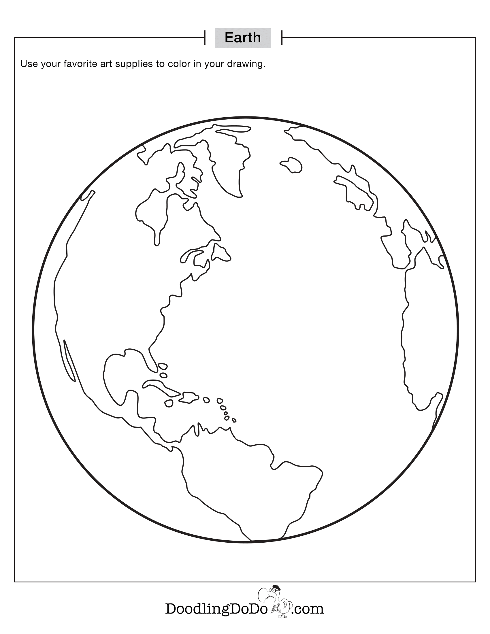 Nature Earth Coloring Worksheet