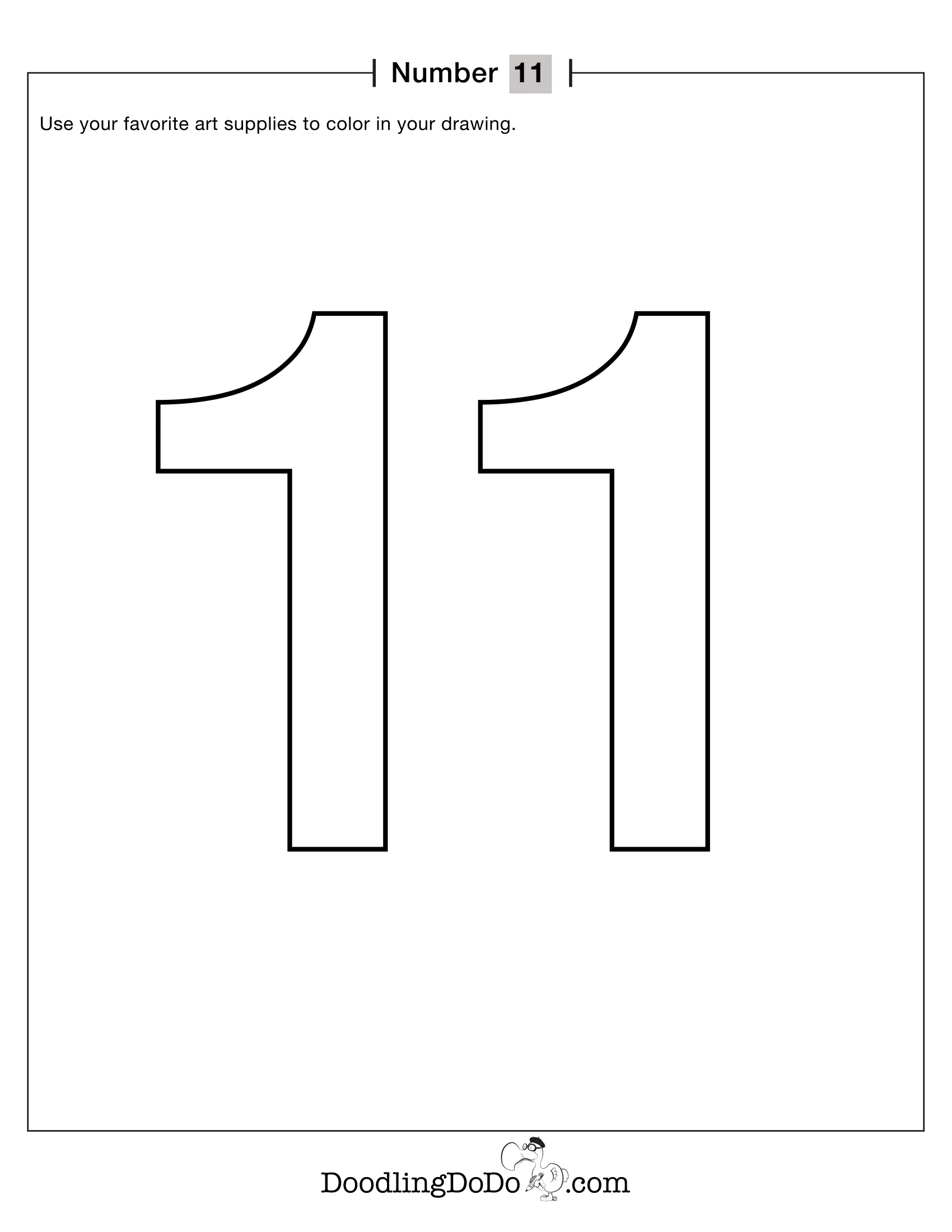 Numbers 11 Coloring Worksheet