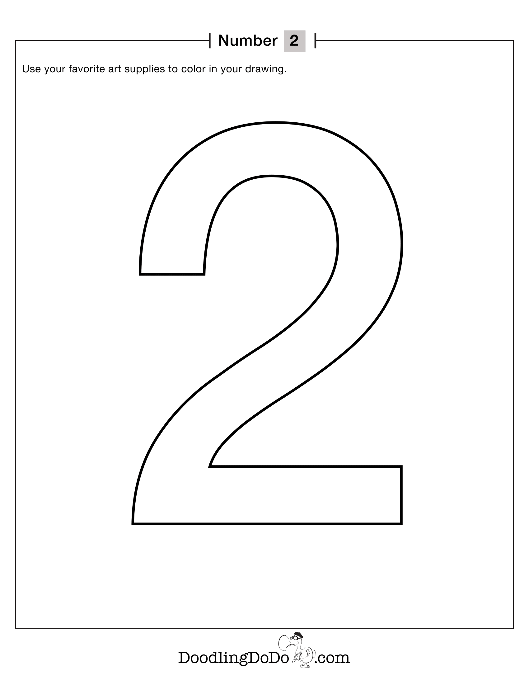 Numbers 2 Coloring Worksheet