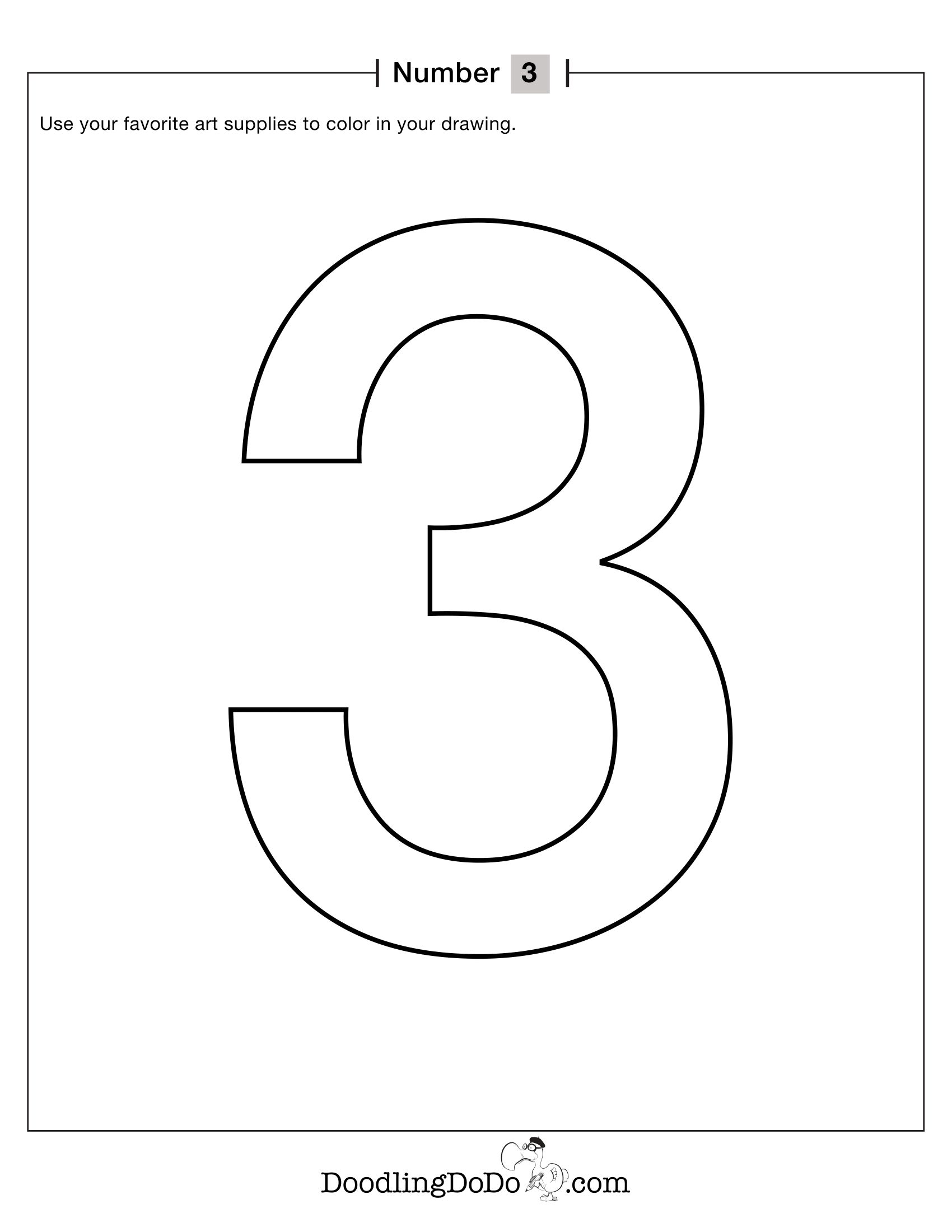Numbers 3 Coloring Worksheet