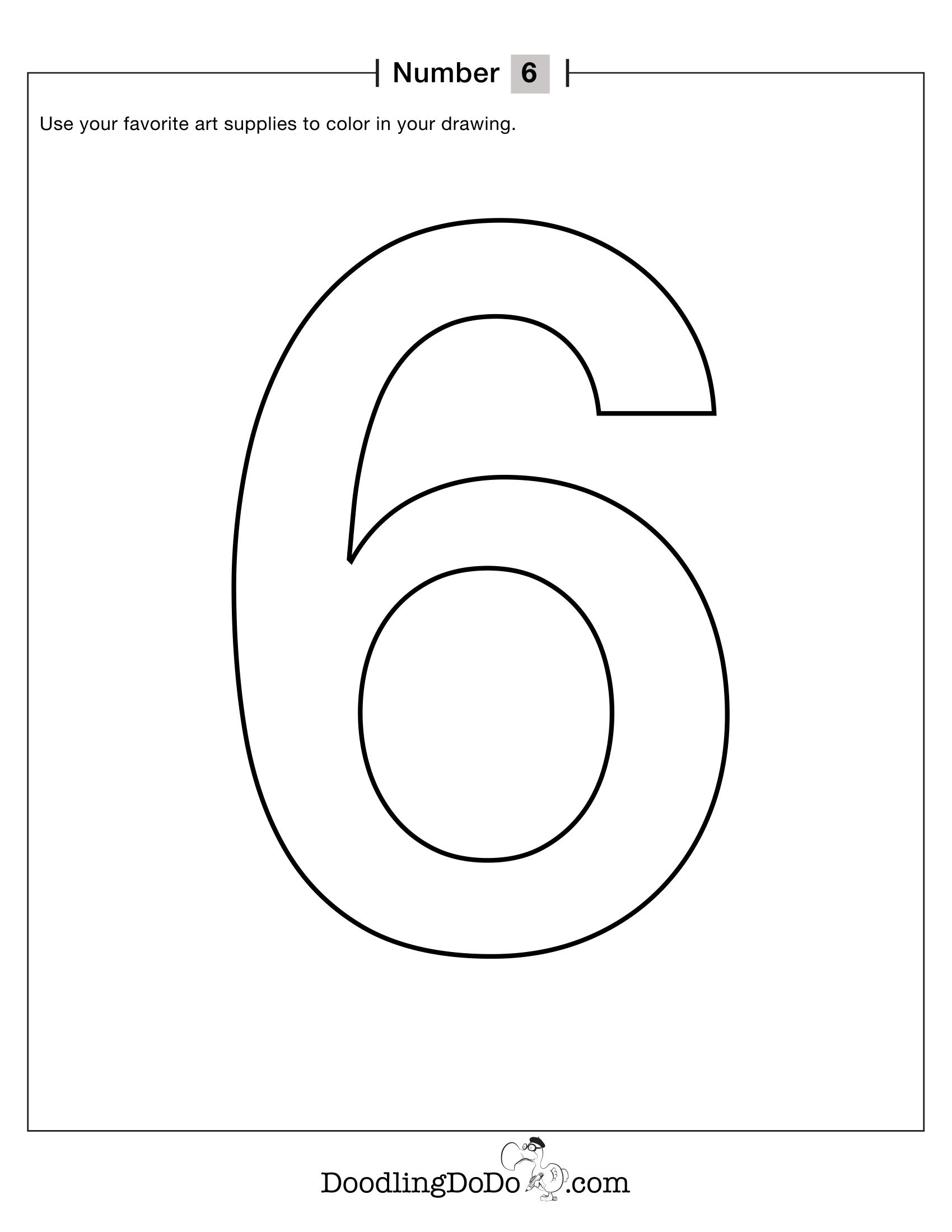 Numbers 6 Coloring Worksheet