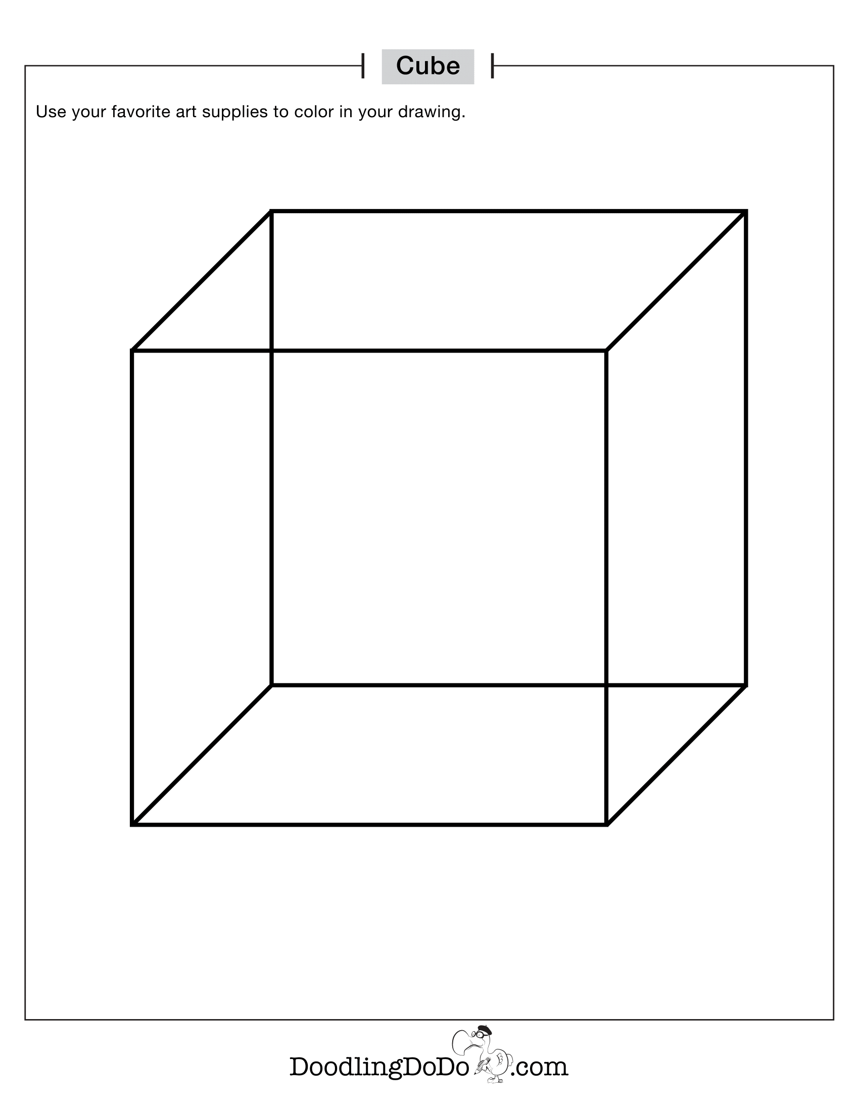 Shapes Cube Coloring Worksheet