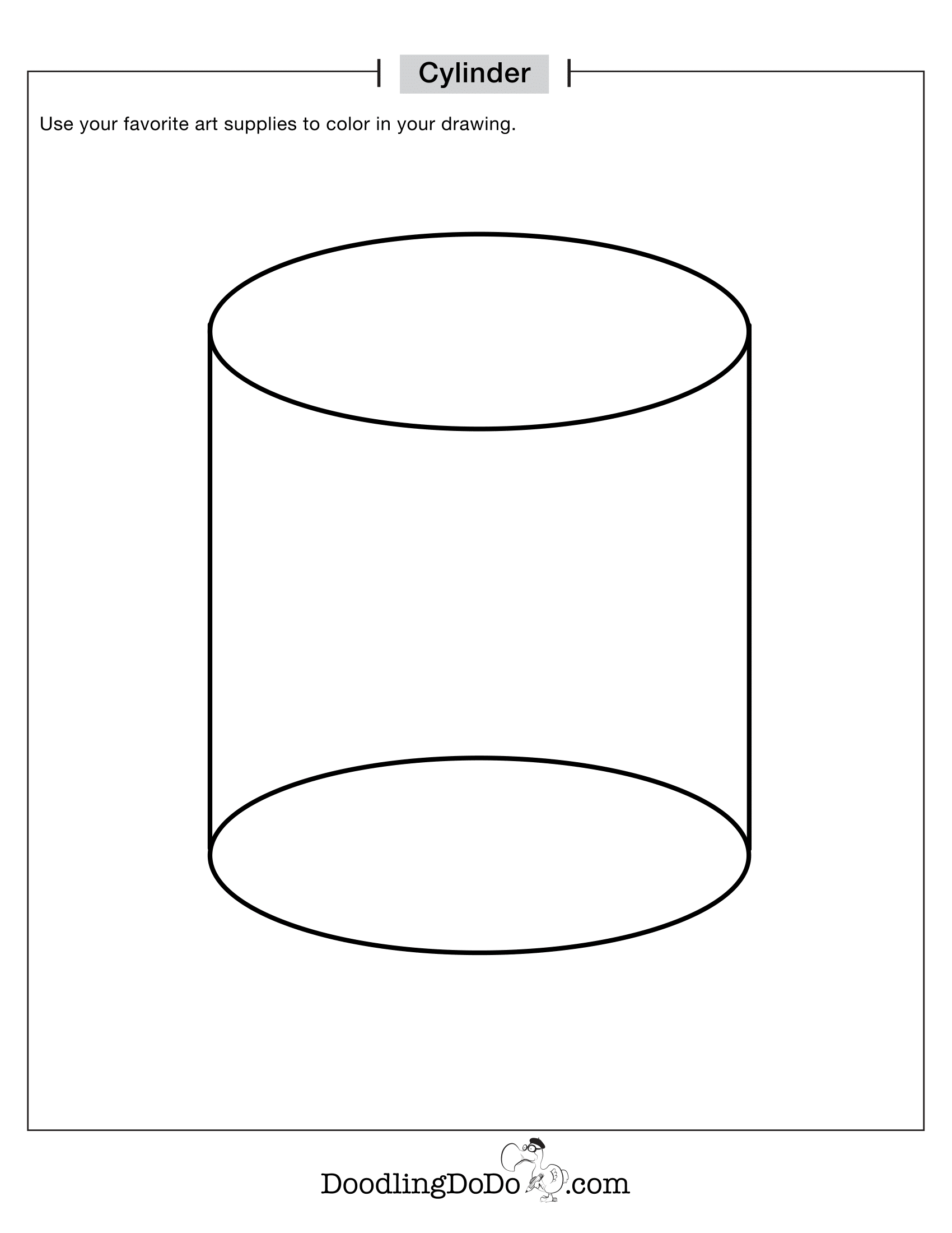 Shapes Cylinder Coloring Worksheet