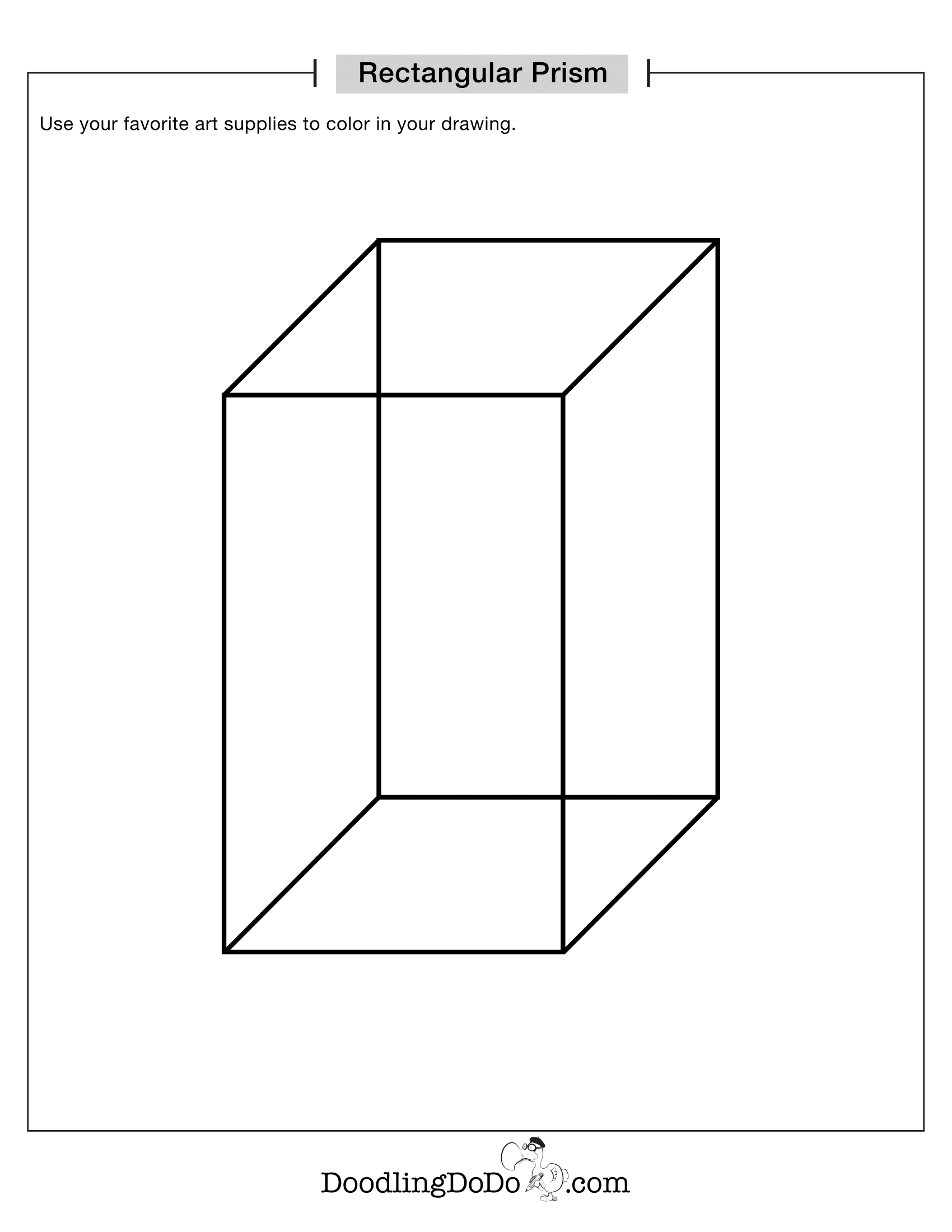 Shapes Rectangular Prism Coloring Worksheet