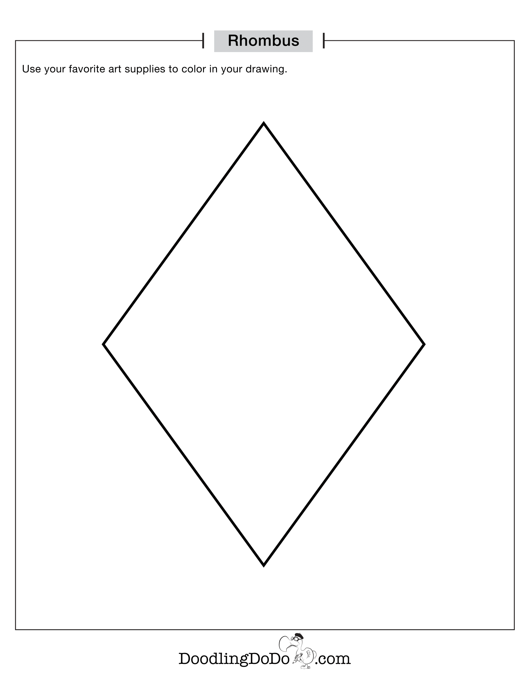 Shapes Rhombus Coloring Worksheet