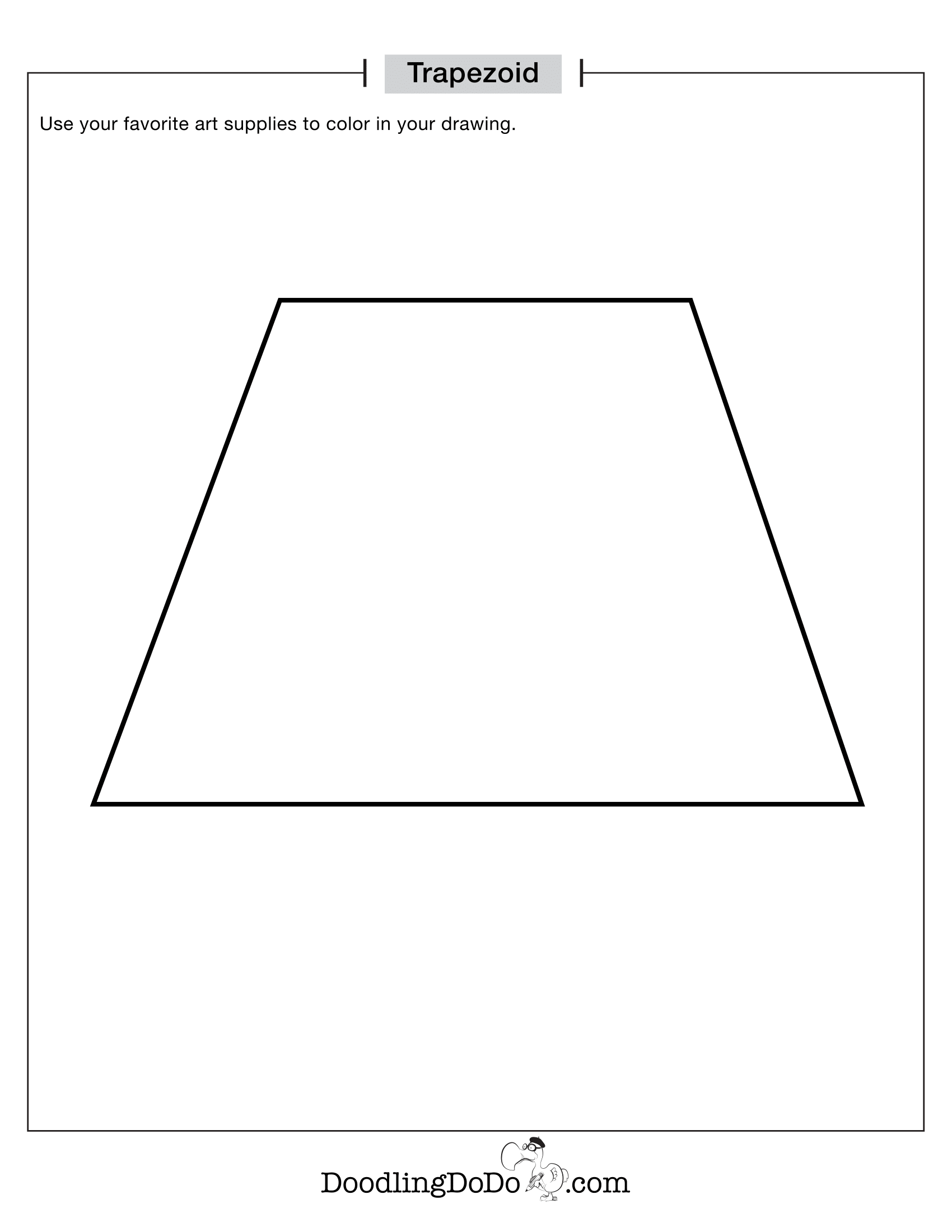 Shapes Trapezoid Coloring Worksheet