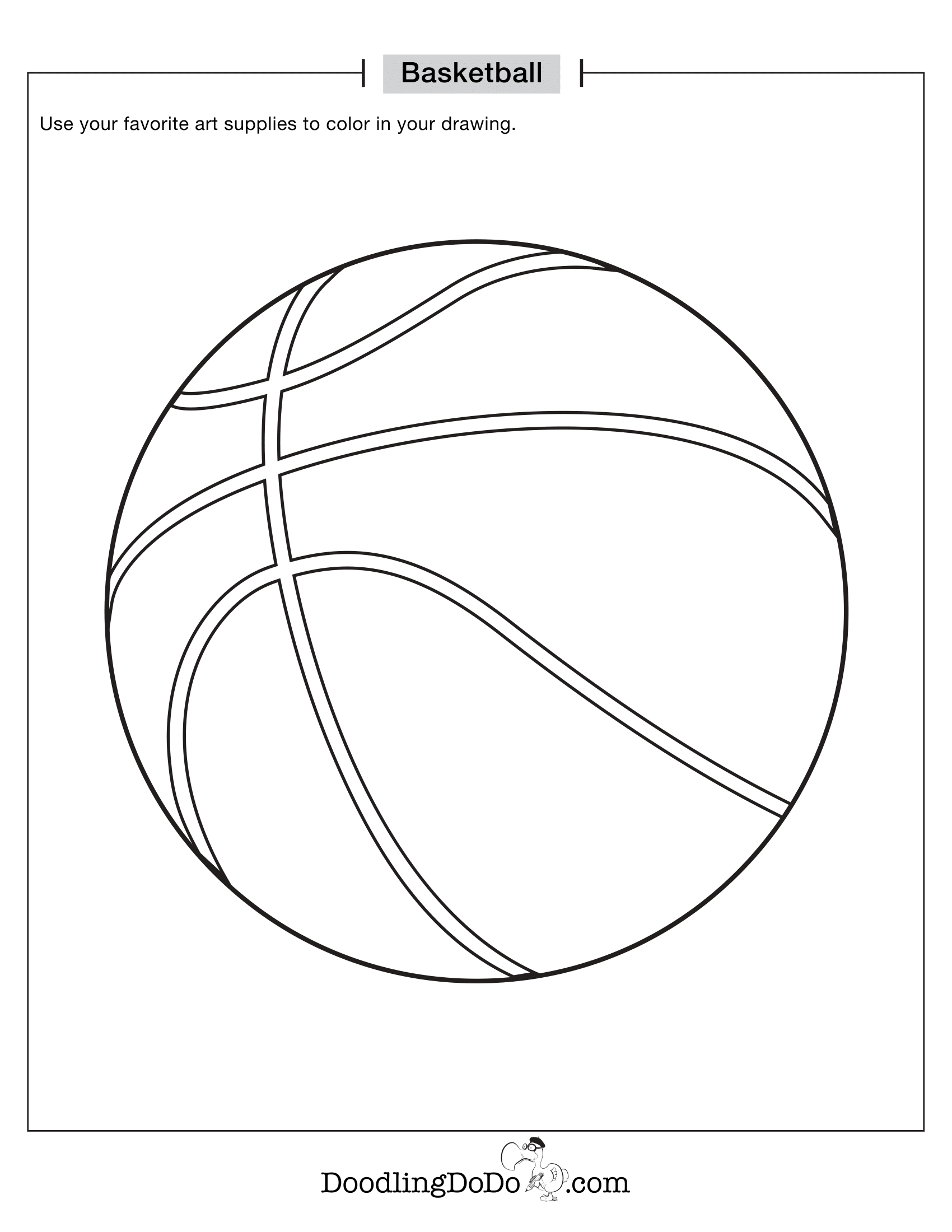 Sports Basketball Coloring Worksheet
