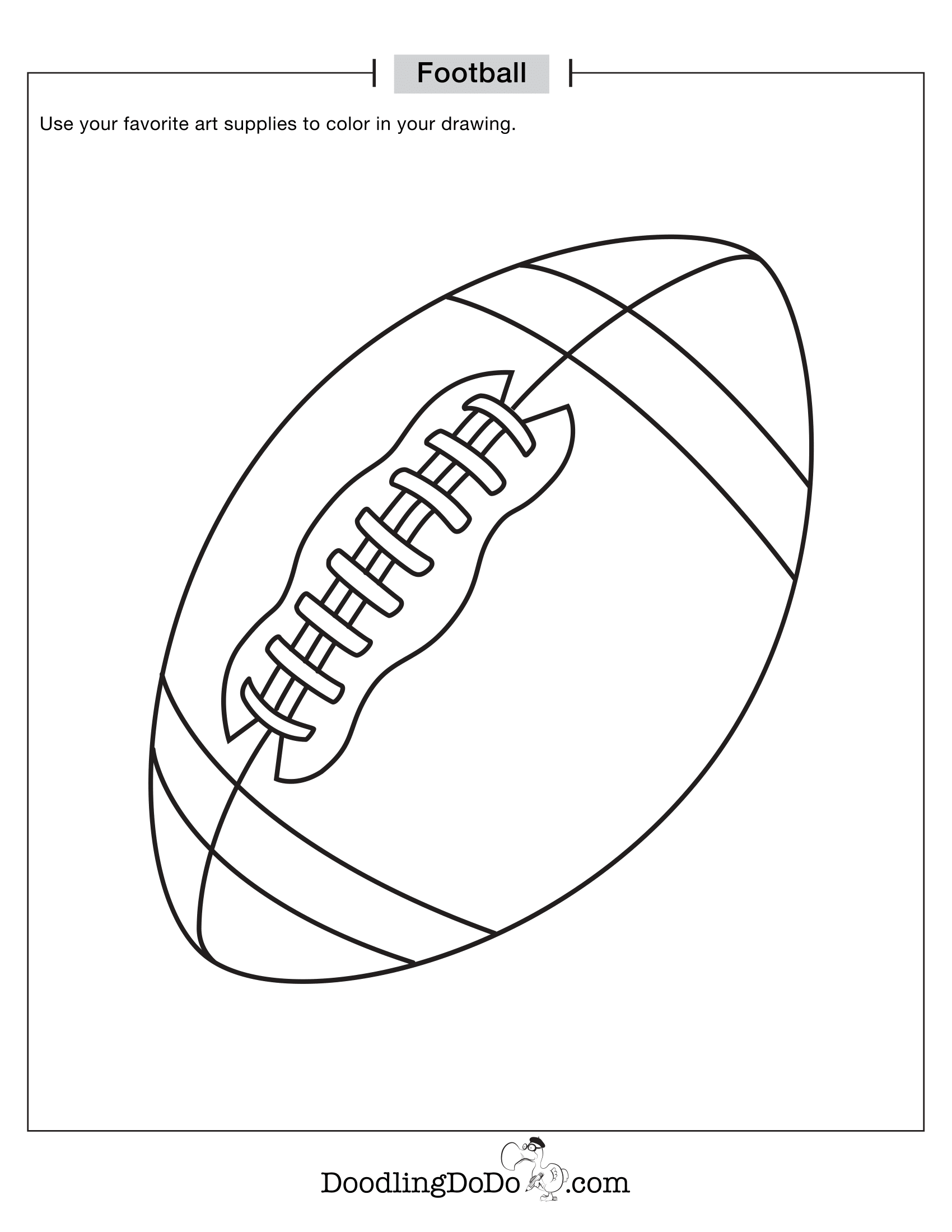 Sports Football Coloring Worksheet