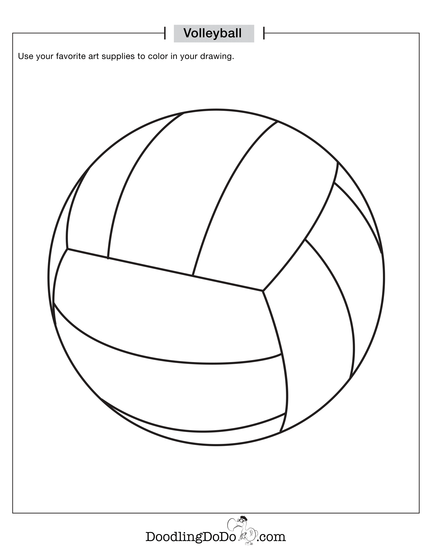Sports Volleyball Coloring Worksheet