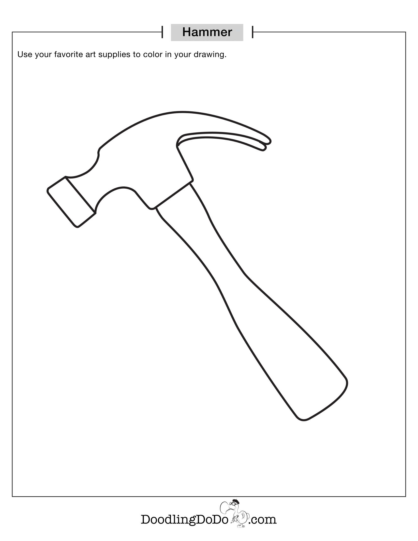 Tools Hammer Coloring Worksheet