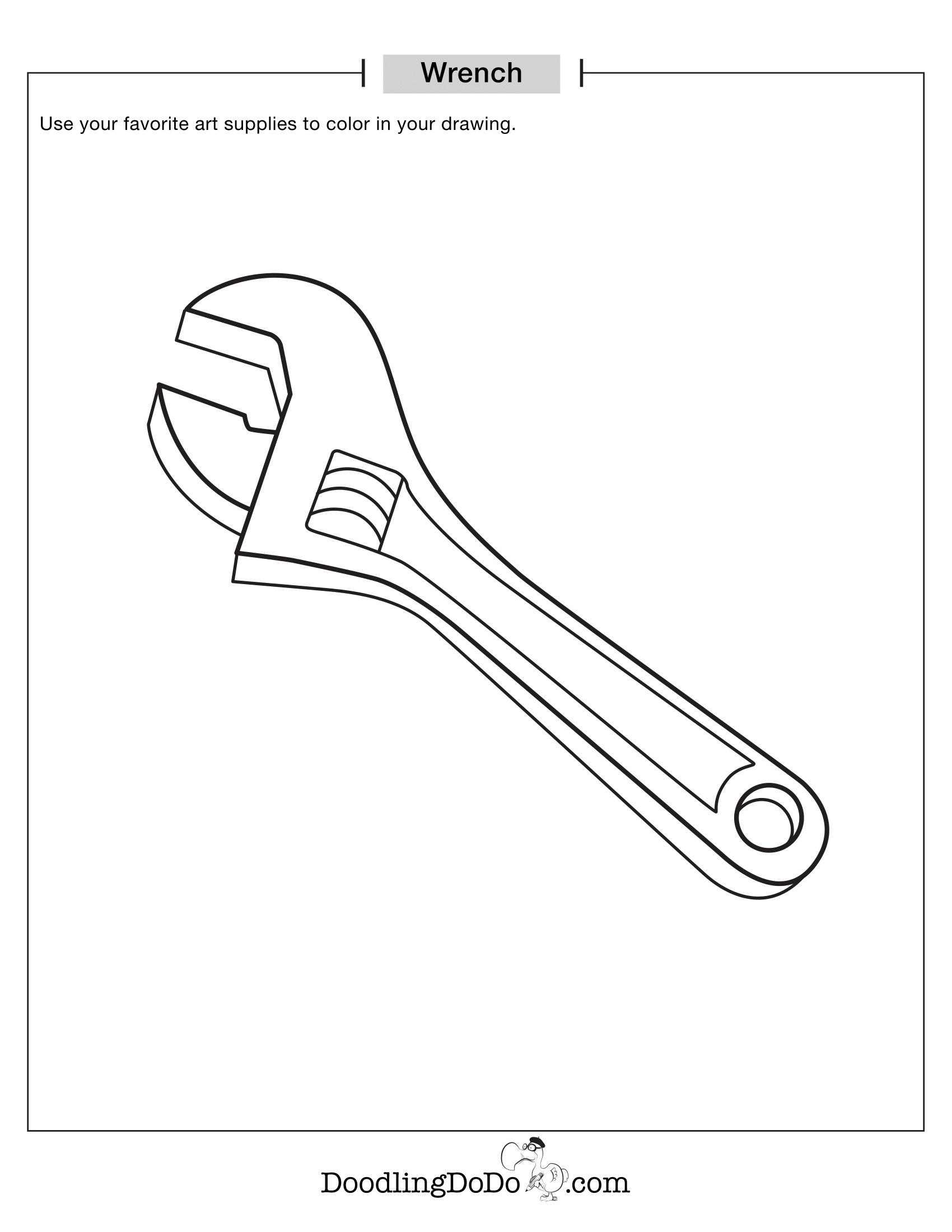 Tools Wrench Coloring Worksheet