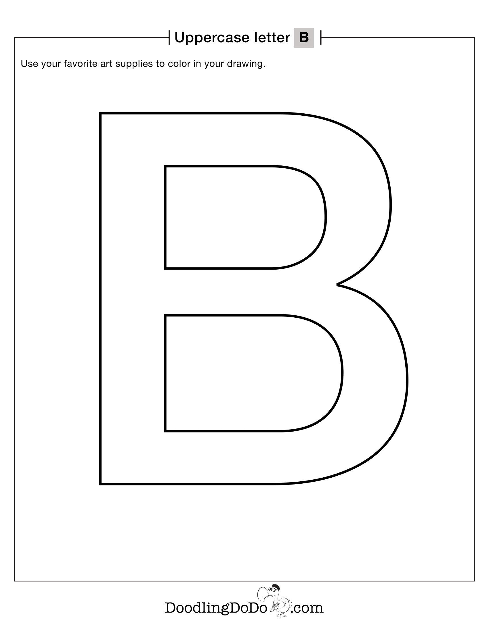 Uppercase Letters B Coloring Worksheet