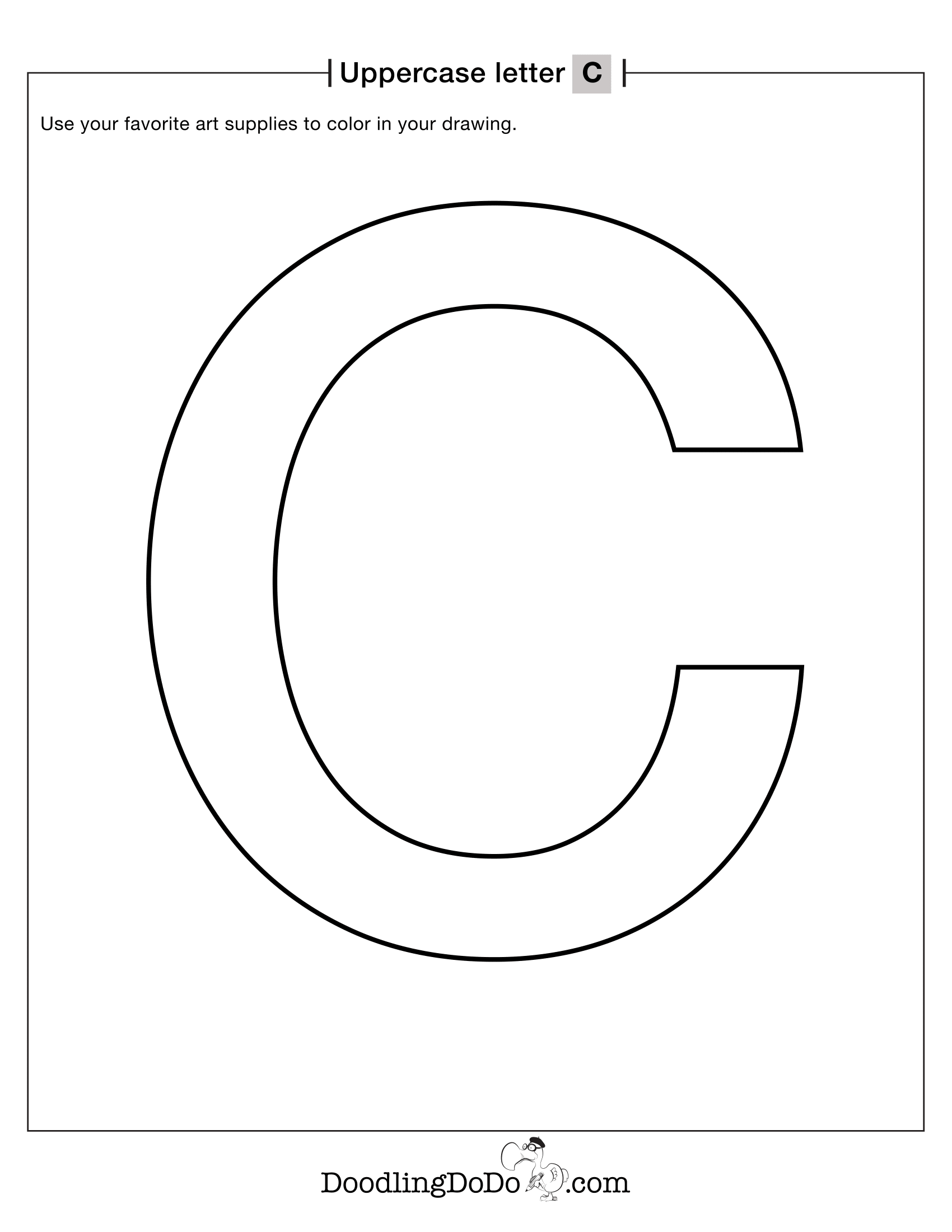 Uppercase Letters C Coloring Worksheet