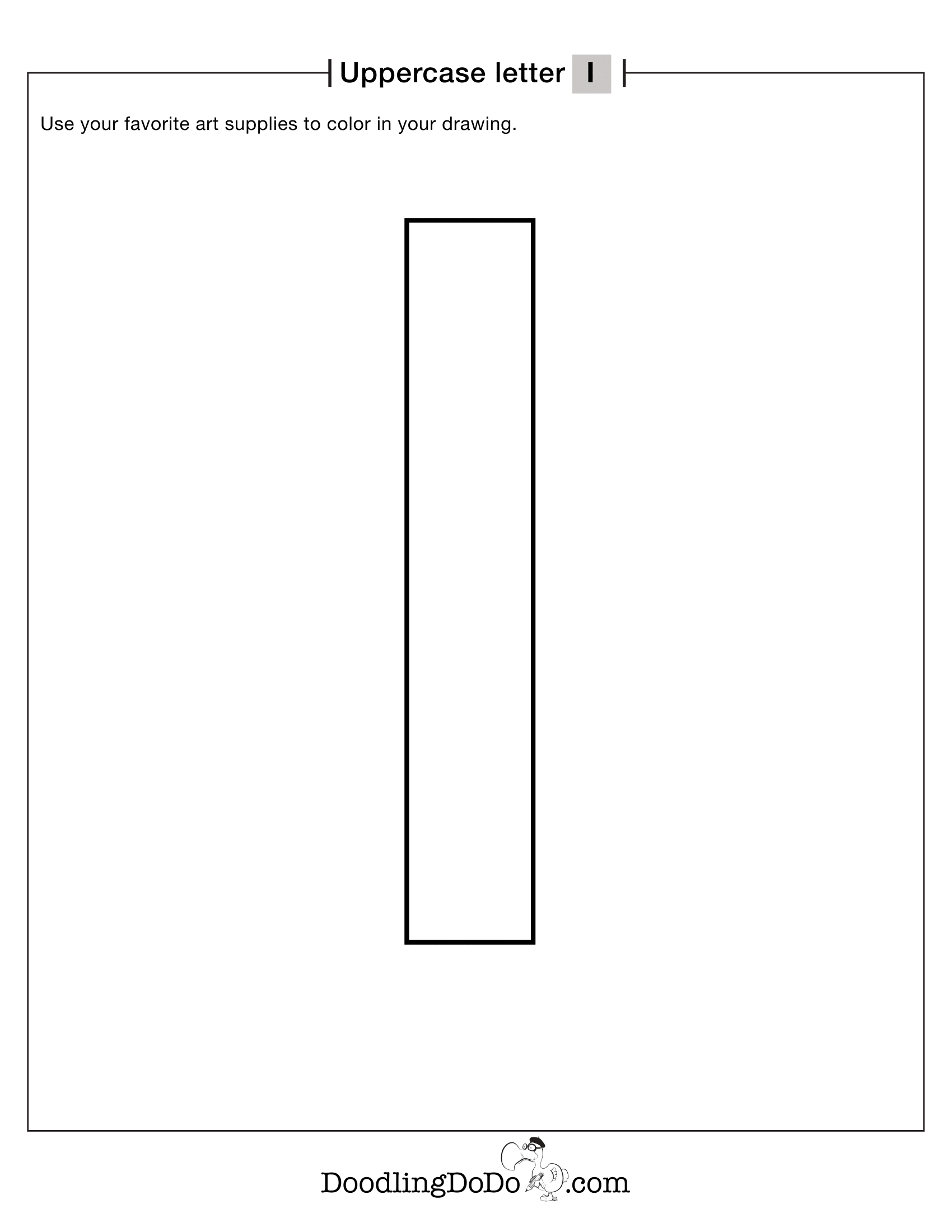 Uppercase Letters I Coloring Worksheet