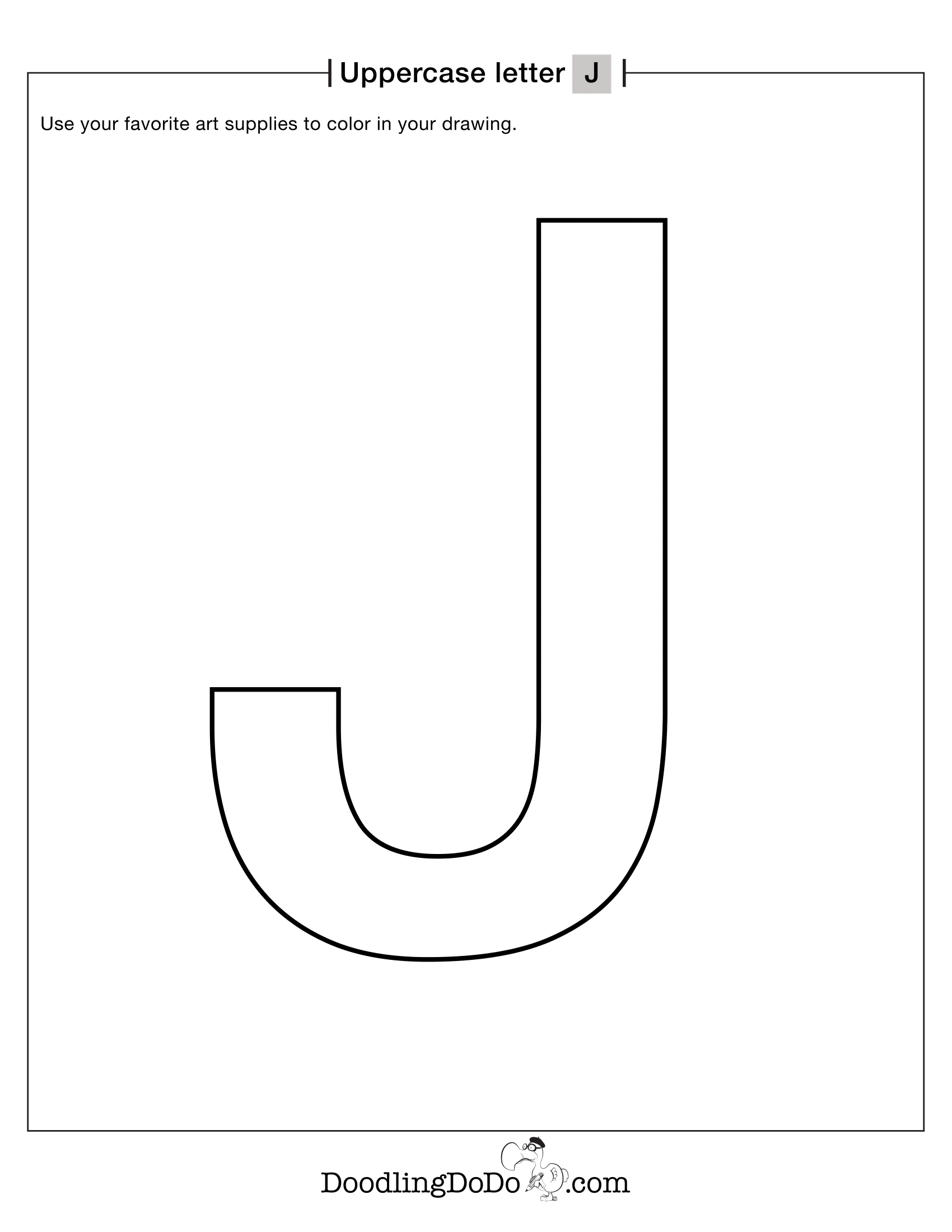 Uppercase Letters J Coloring Worksheet