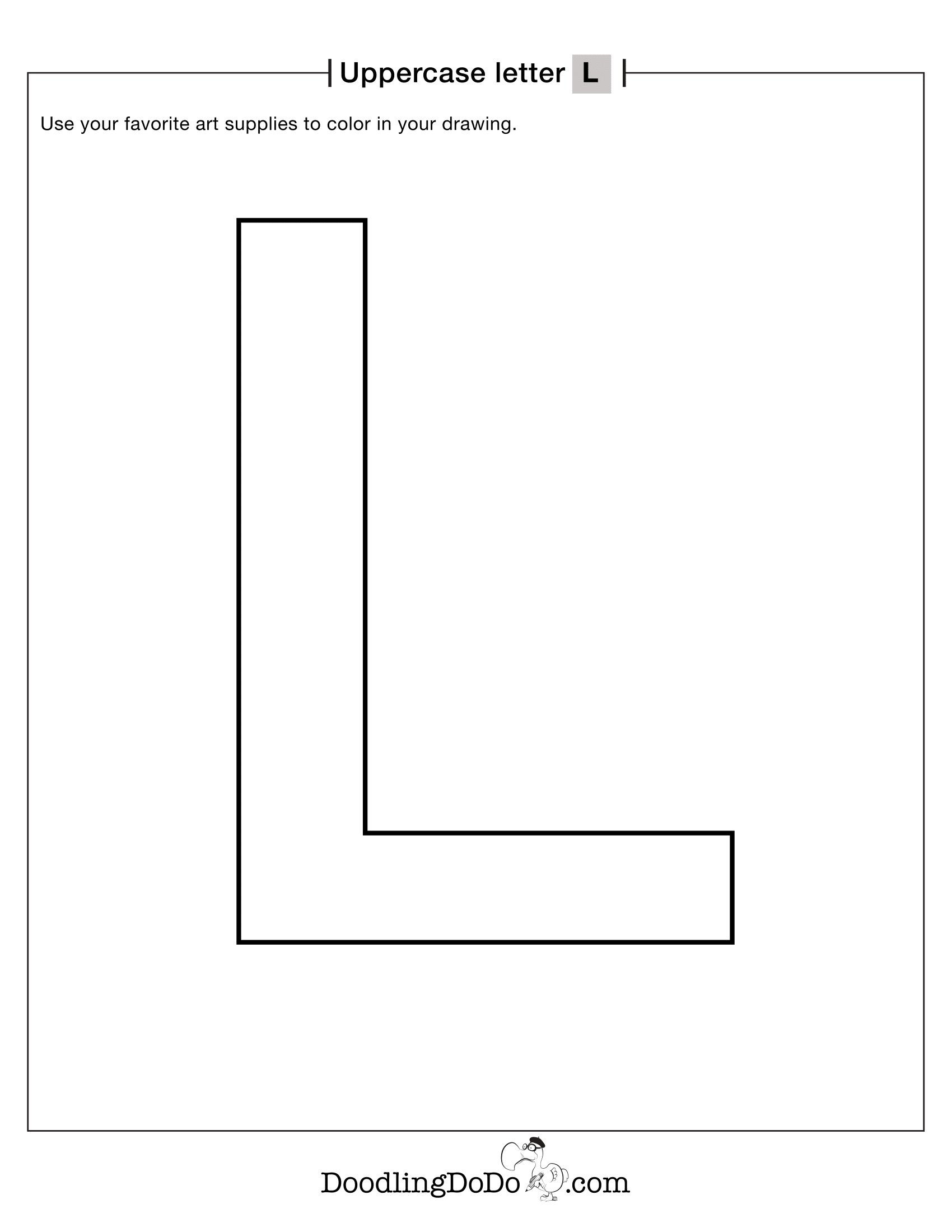 Uppercase Letters L Coloring Worksheet